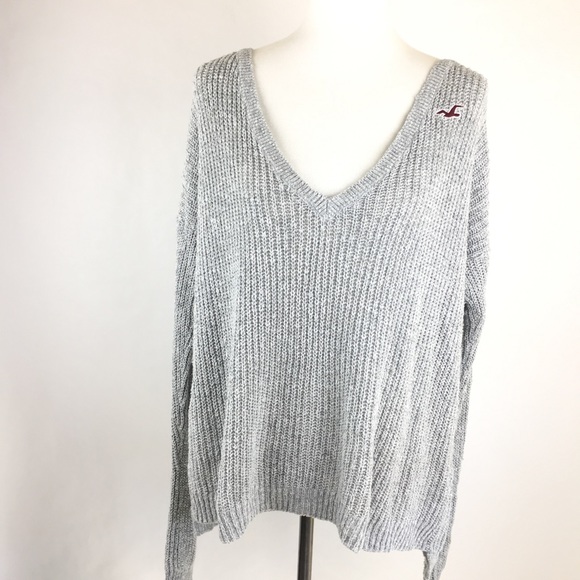 Hollister Sweaters - Hollister Gray Knit Oversized Sweater